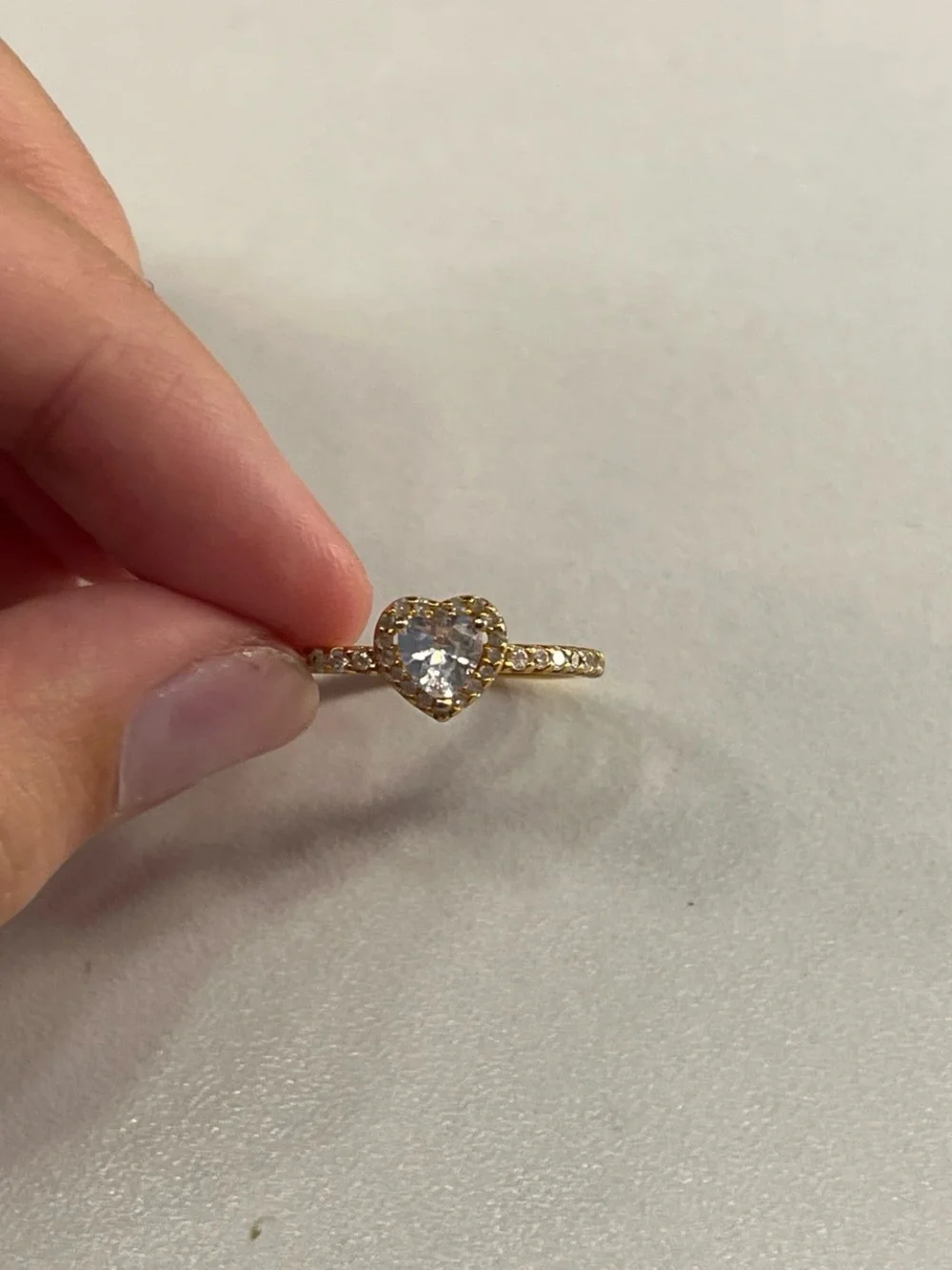 Pandora Gold Heart Ring Size 7